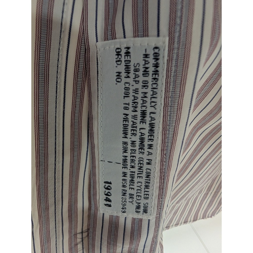Tom James Custom Tailored Striped Long Sleeve Dress Shirt 16.5 /‎ 39 - Picture 7 of 8